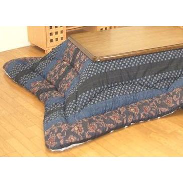 こたつ布団 国産長方形こたつ厚掛布団（単品） 120巾こたつ用 万葉 ブルー色