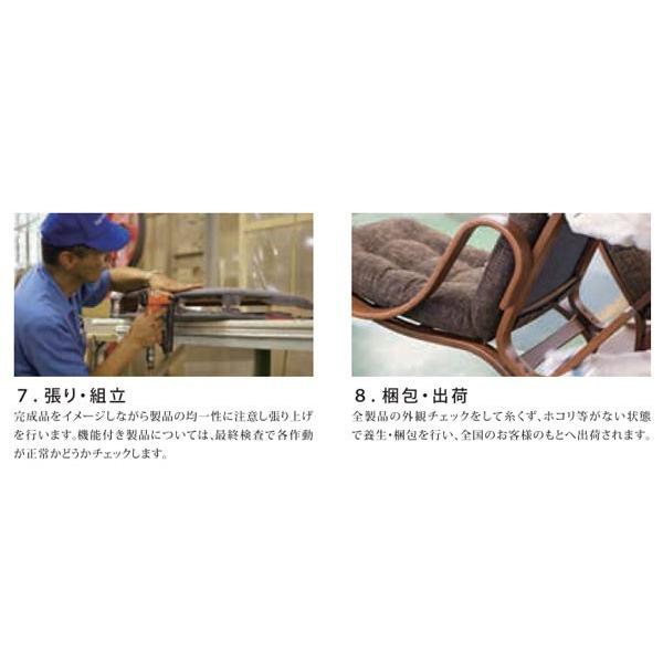 ハイバックチェア　布張りリクライニングチェアー　日本製 ダークブラウン色