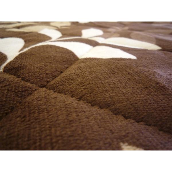 あすつく対応 ハイタイプ/ダイニングこたつ布団 小型長方形90&times;75巾コタツ用 パール ダークブラウン色植物柄 高脚用薄掛け布団