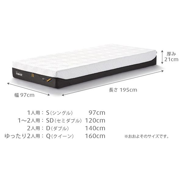 テンピュール マットレス プロ シングルサイズ  厚み21cm 10年保証 デンマーク製の画像