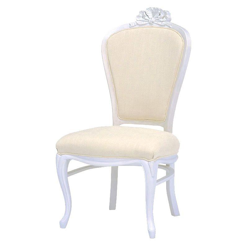 アンティーク調 ダイニングチェア ホワイト系 猫脚 猫足 彫刻 洋風