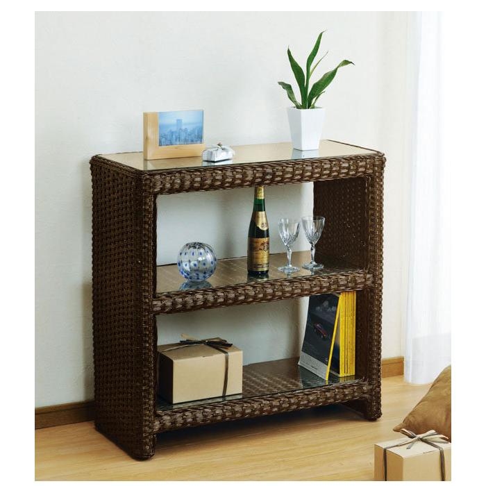ラタン家具 ラタン 飾り棚 家具 オープン ラタン ラック 籐と木の収納