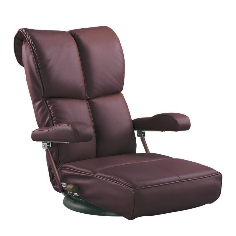 座椅子/座いす 完成品 スーパーソフトレザー座椅子 響（ひびき） ワインレッド色 ＹＳ-Ｃ1367ＨＲ