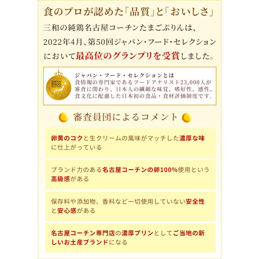 ギフト 送料無料 三和の純鶏名古屋コーチンたまごぷりん詰合せ(2個セット) 中元 歳暮 贈答 創業明治33年さんわ 鶏三和 プレゼント｜sanwa-junkei｜06