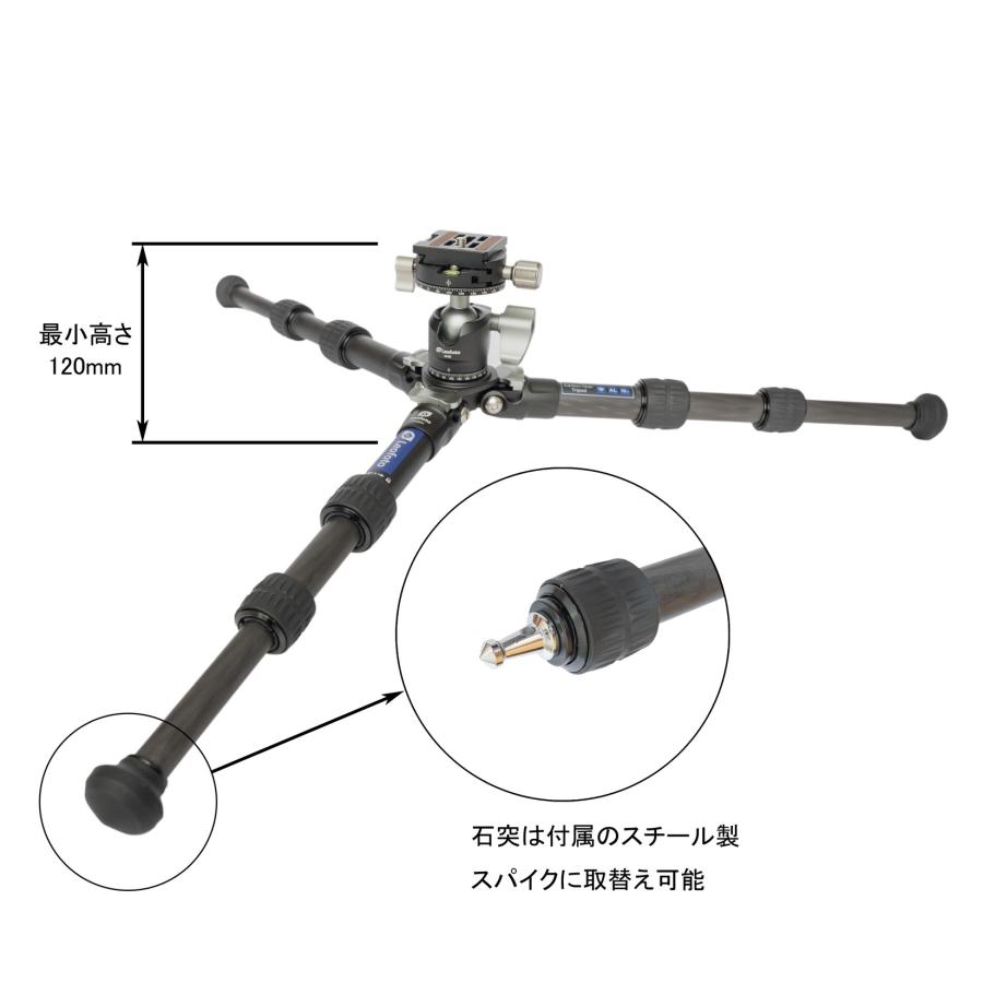 Leofoto LS-223C+LH-25 カーボン三脚・パノラマクランプ搭載自由雲台セット LS レンジャーシリーズ 3段 [並行輸入品]｜sanwa-trade｜04