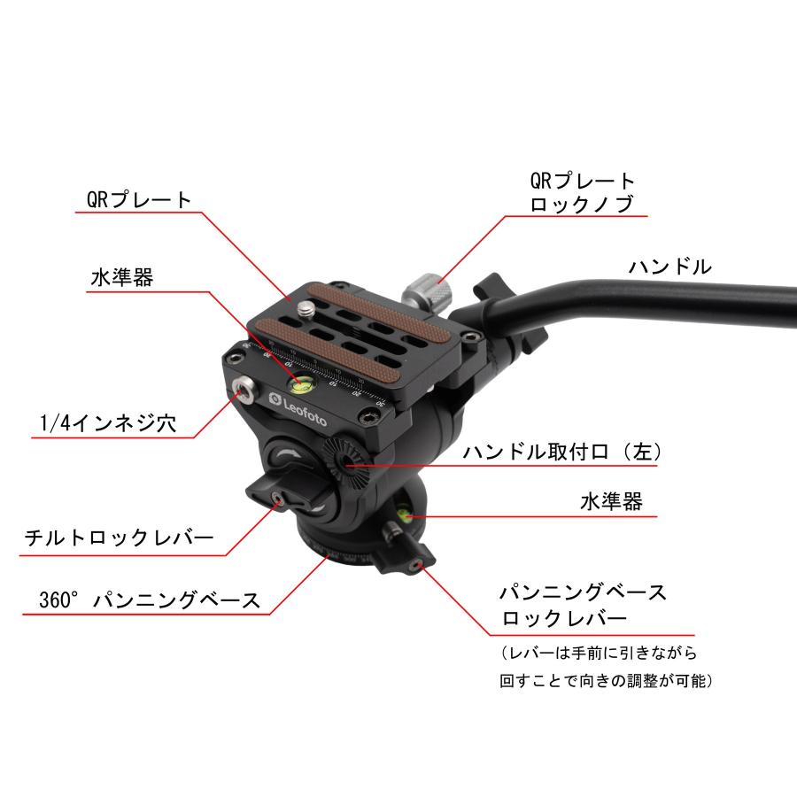 Leofoto BV-5 ビデオ雲台 一脚・三脚用 アルカスイス互換 軽量 動画撮影 [並行輸入品]｜sanwa-trade｜02