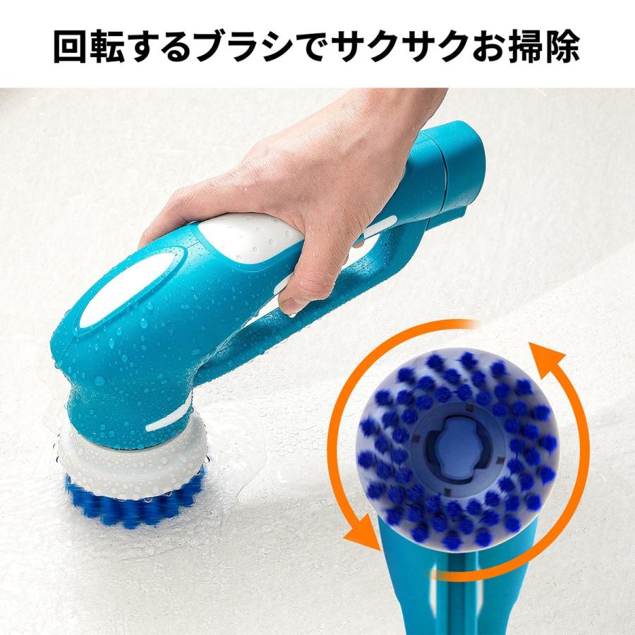 電動ブラシ ハンドブラシ クリーナー 掃除 回転ブラシ 電動回転ブラシ ふろ掃除 電動掃除ブラシ そうじ 掃除用 乾電池駆動 バスポリッシャー 1時間連続使用 サンワダイレクト 通販 Paypayモール
