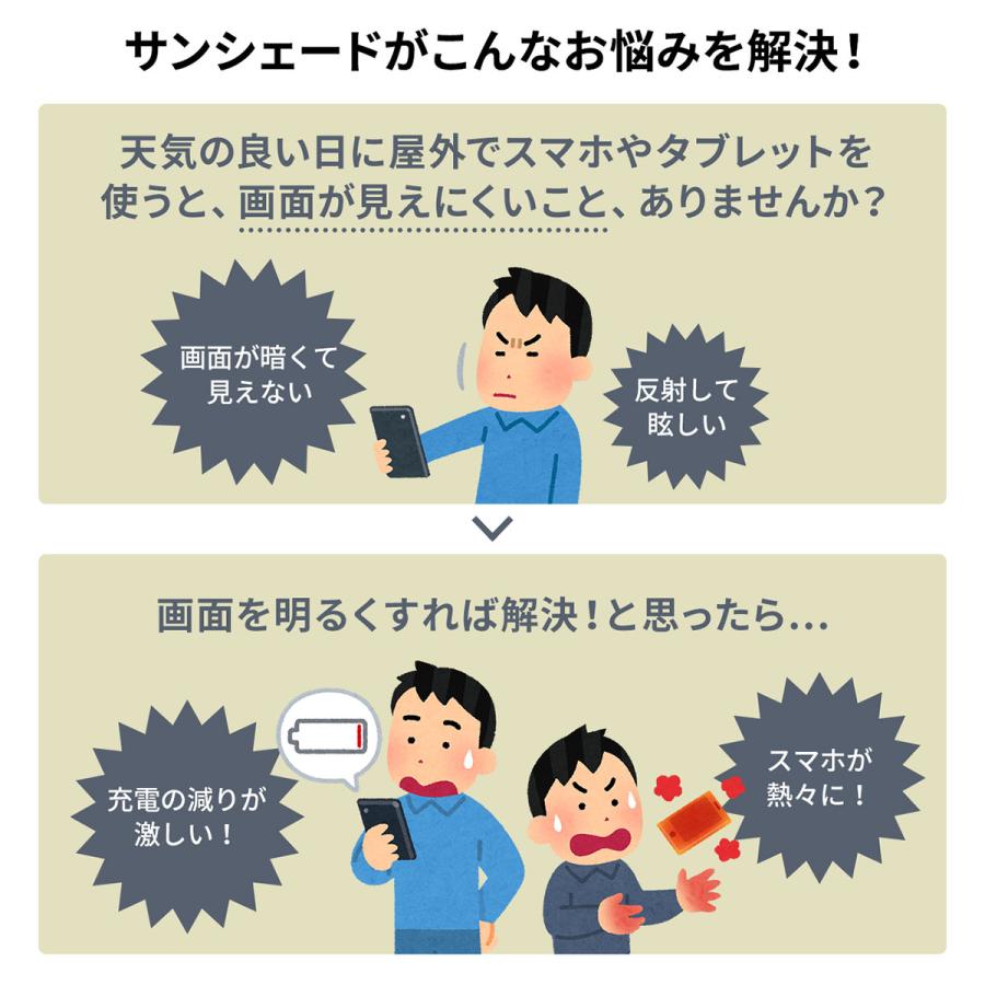 Iphone スマホ 遮光フード サンシェード 屋外用 日焼けフード 日光反射対策 画面見やすく Mサイズ サンワダイレクト 通販 Paypayモール