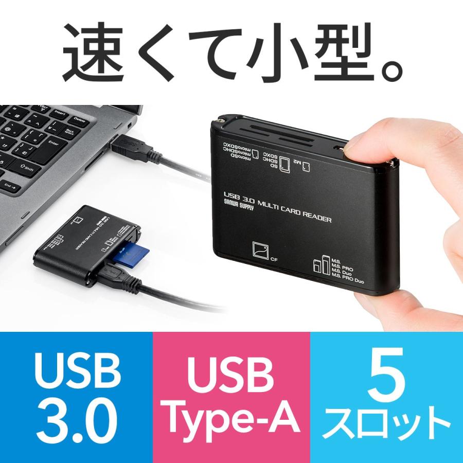 マルチカードリーダー Usb3 0 Sd Microsd コンパクトフラッシュ メモリースティック M2 Ps4 対応 サンワダイレクト 通販 Paypayモール