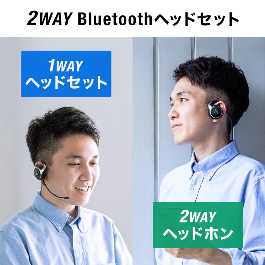 ヘッドセット Bluetooth ワイヤレス ネックバンド型 軽量 2way 外付けマイク ノイズキャンセル テレワーク ワイヤレスイヤホン サンワダイレクト 通販 Paypayモール
