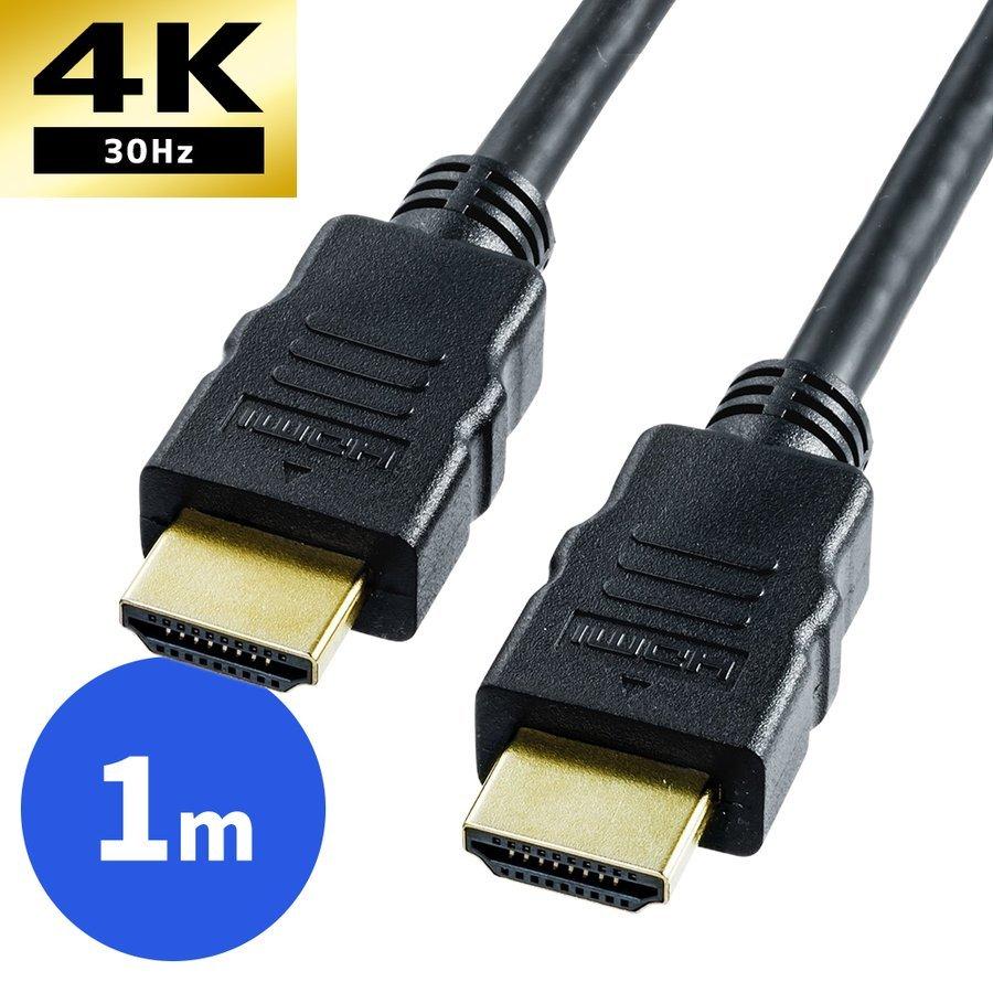 HDMIケーブル 1m 100cm 4K 30Hz ARC HEC 3D フルハイビジョン PS5 PS4 対応 金メッキ コネクタ ノイズに強い 高品質 ケーブル テレビ パソコン PC 500-HDMI001-1（Yahoo!・サンワダイレクト）