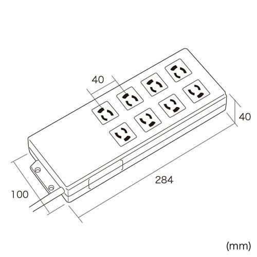 Usb連動タップ 延長 3pプラグ 8個口 パソコン本体用 1 連動口 4 非連動口 3 2m Tap Re2un サンワダイレクト 通販 Paypayモール