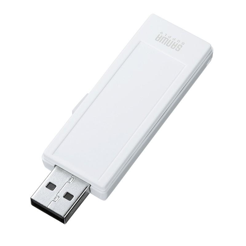 USBメモリ 2GB オリジナル ノベルティに USB メモリー メモ、ストラップ対応（2G）（UFD-RNS2GW） サンワダイレクト