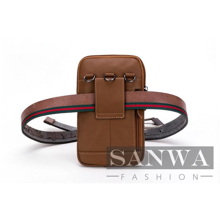 本革 ベルトポーチ ヒップバッグ スマホポーチ 斜めがけ 多機能 大容量