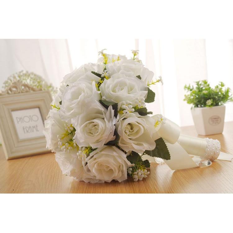 ウエディングブーケ 安い 結婚式 花嫁 ブーケ 造花 花束 ローズ