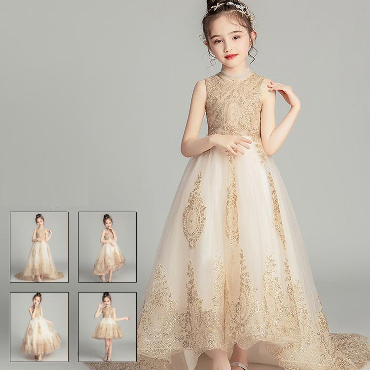 スタジオ撮影用 7歳 ロングドレス クリーム色 越谷店ドレス紹介！～7歳編～【七五三】 ｜ フォトスタジオリッツ