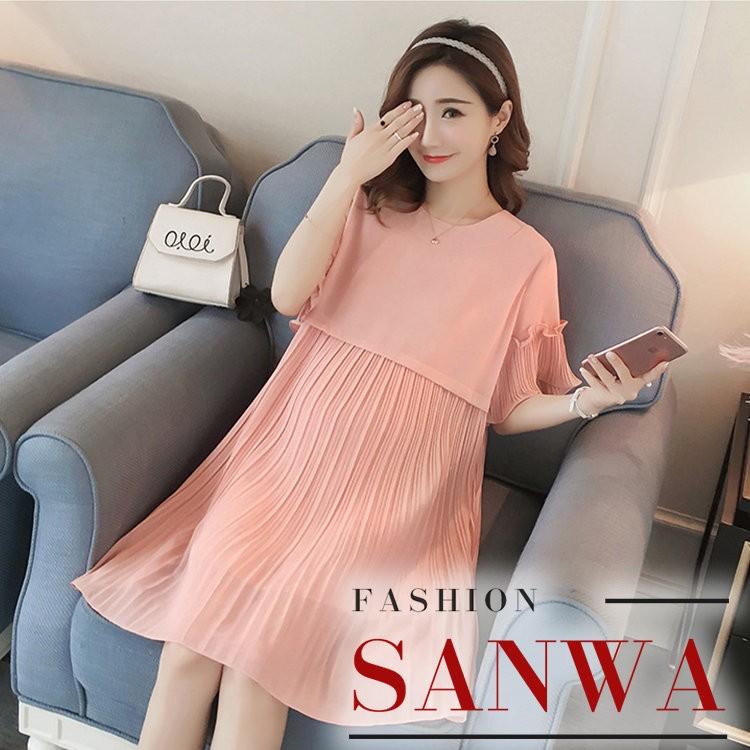 妊婦服 マタニティウエア マタニティ 夏服 産前産後 ワンピース フ 無地 リル袖 ゆったり 体型カバー ママ ルームウエア 大きいサイズ お出かけ Isbjorn Jp