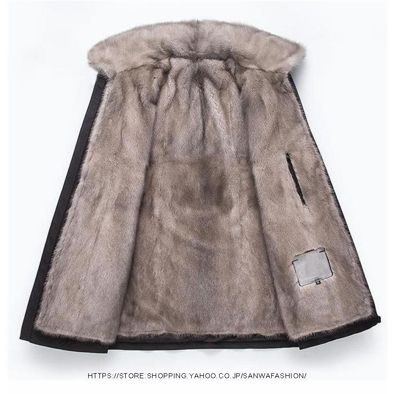メンズ モッズコート 裏起毛 裏ボア 毛皮コート ファーコート