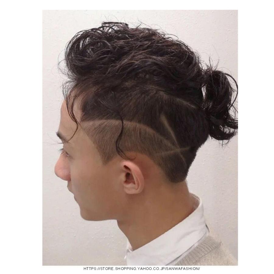 人毛100％ メンズウィッグ 部分ウィッグ ハーフウィッグ つけ毛 男性用
