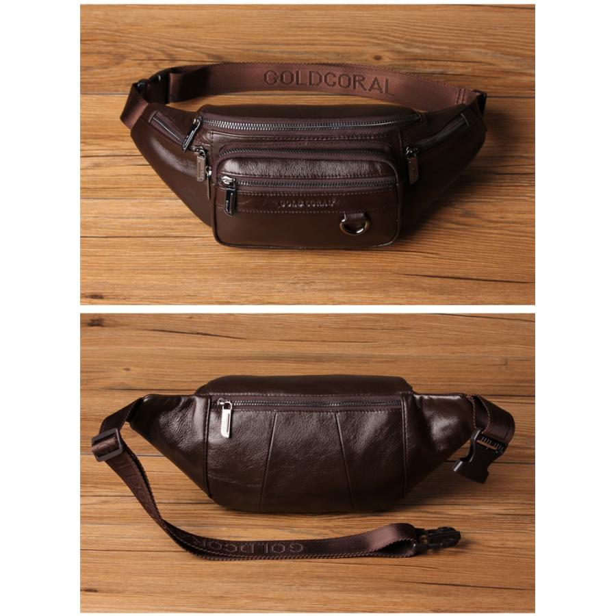 ウエストバッグ メンズ 牛革 レザー 2way ボディバッグ こし掛け