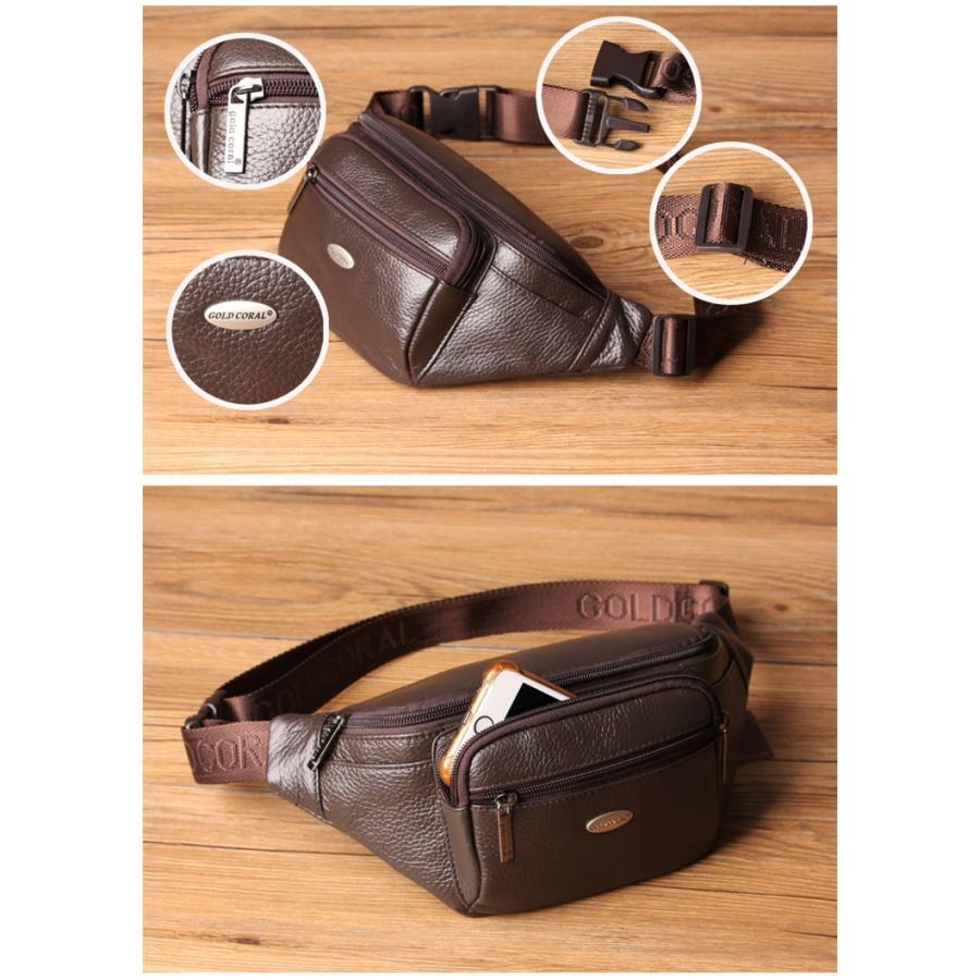 ウエストバッグ メンズ 牛革 レザー 2way ボディバッグ こし掛け