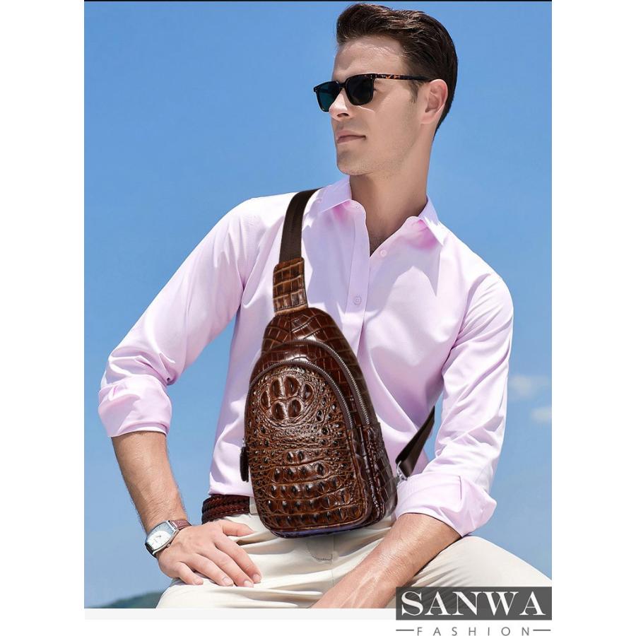 ボディバッグ メンズ 本革 2way 縦型 斜め掛け ショルダーバッグ