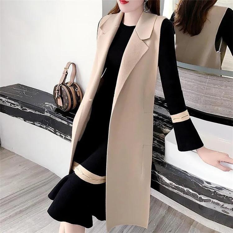 レディースベスト 春 夏 秋 ロング丈 ラシャ レディース　ベスト　ジレベスト　アウター　無地　レイヤード　ノースリーブ　通勤　ジャケット　20代　30代　40代 レディースベスト 春 夏 秋 レディース ベスト ラシャベスト