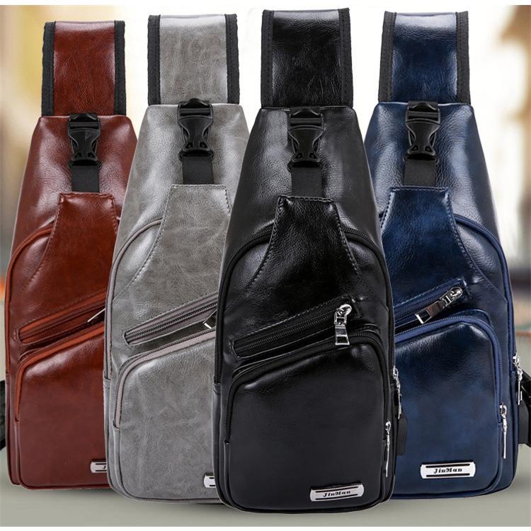 ボディバッグ メンズ pu革 2way 縦型 斜め掛け ショルダーバッグ