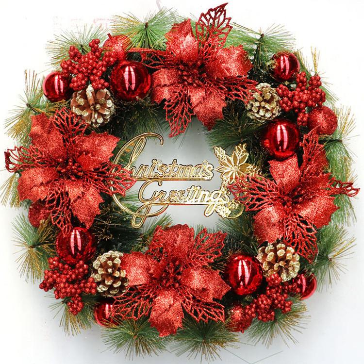 クリスマスリース クリスマス飾り 花 ギフト 花輪 リース 店舗 壁掛け 玄関 庭園装飾 ドア ガーランド 部屋飾り オーナメント 正月飾り 新年飾り 華やか 可愛い Sdgarland015 Sanwa Fashion 通販 Yahoo ショッピング