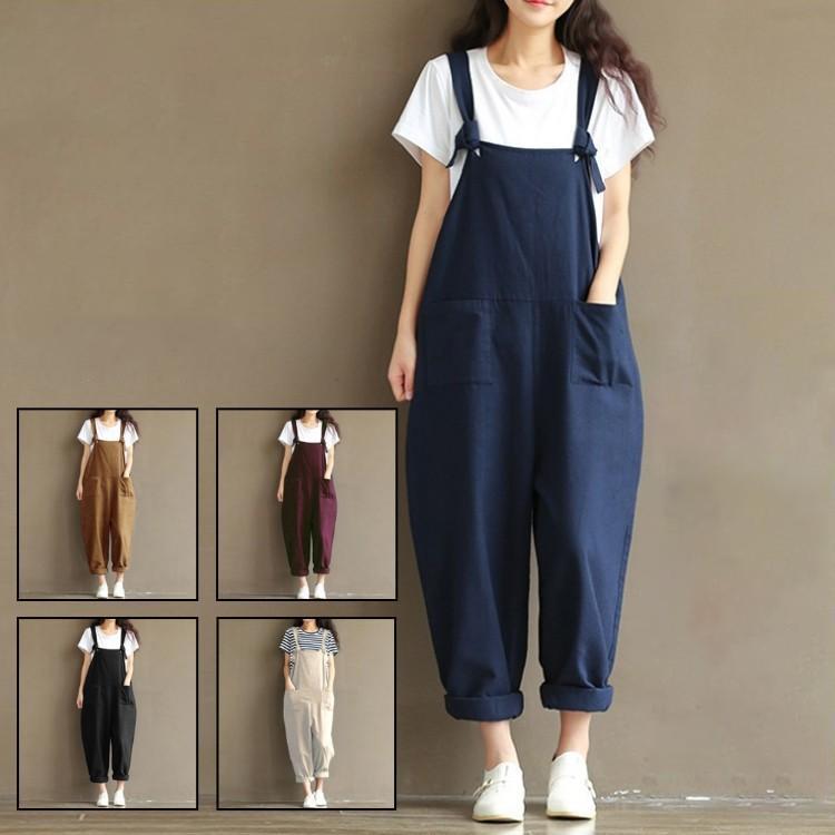 サロペット レディース パンツ ボトムス オールインワン つなぎ ワイドパンツ オーバーオール ゆったり カジュアル Wmsbdk060 Sanwa Fashion 通販 Yahoo ショッピング