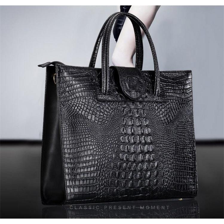 新作 レディースバッグ 本革 トートバッグ 大容量 牛革 クロコ型押し