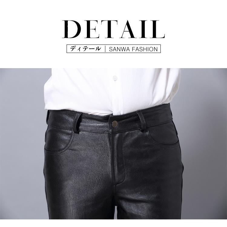 本革 表地/ラム革 メンズ革パン 春秋冬 レザーパンツ 防風防寒 バイク