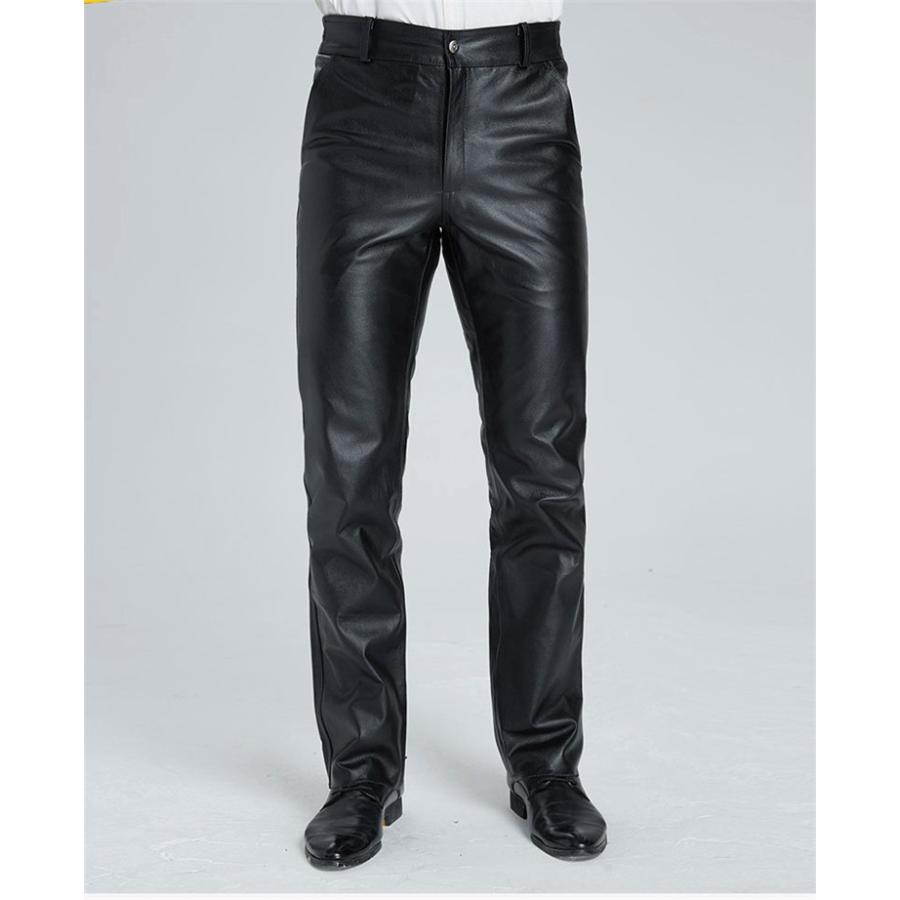 本革 牛革 メンズ革パン　春秋冬　レザーパンツ 防風防寒 厚手 ストレート バイクパンツ　ロングパンツ　スリム　スキニー モーターパンツ ライダース 本革 牛革 メンズ革パン 春秋冬 レザーパンツ 防風防寒 ストレート