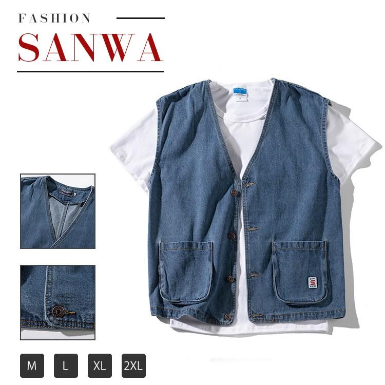 メンズベスト 春 夏 秋 メンズ ベスト ジレベスト デニムベスト 無地 レイヤード ノースリーブ カジュアル ジャケット 代 30代 40代 Y19 Suitvest059 Sanwa Fashion 通販 Yahoo ショッピング