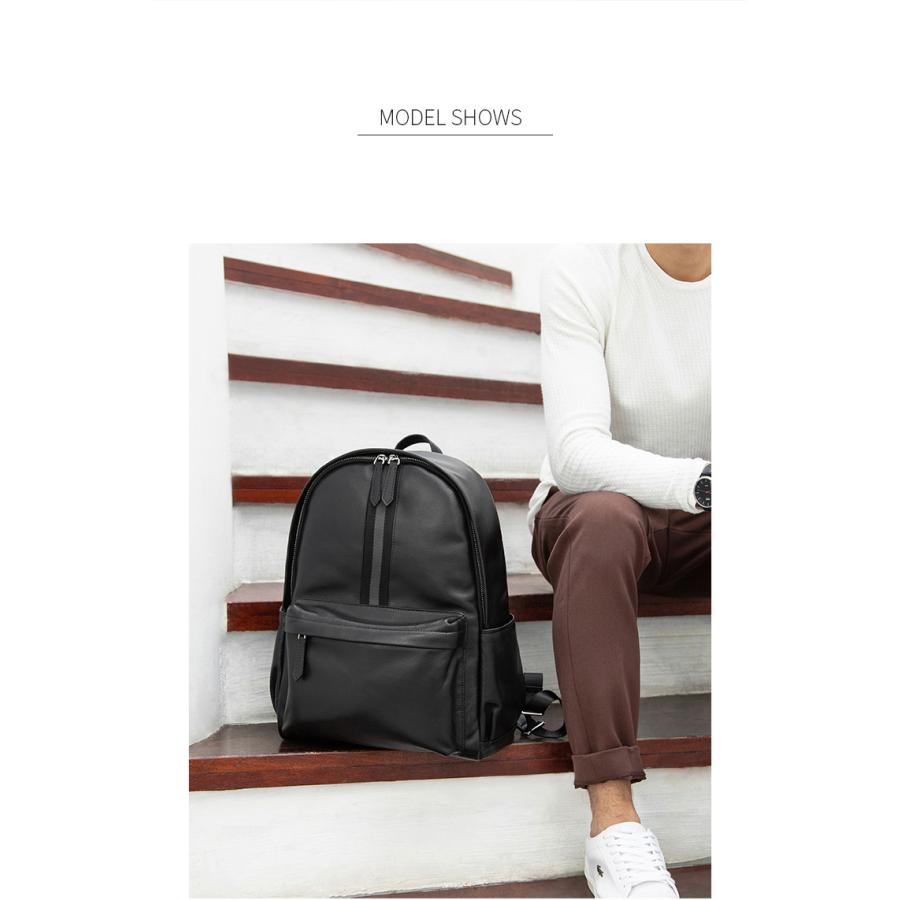 【クーポン】 リュック　メンズ　リュックサック 本革　牛革　デイパック　ビジネス　バックパック　レザー　通勤通学　旅行　出張　アウトドア　自転車鞄　カバン　男女兼用 【M1914241250】(11350円)