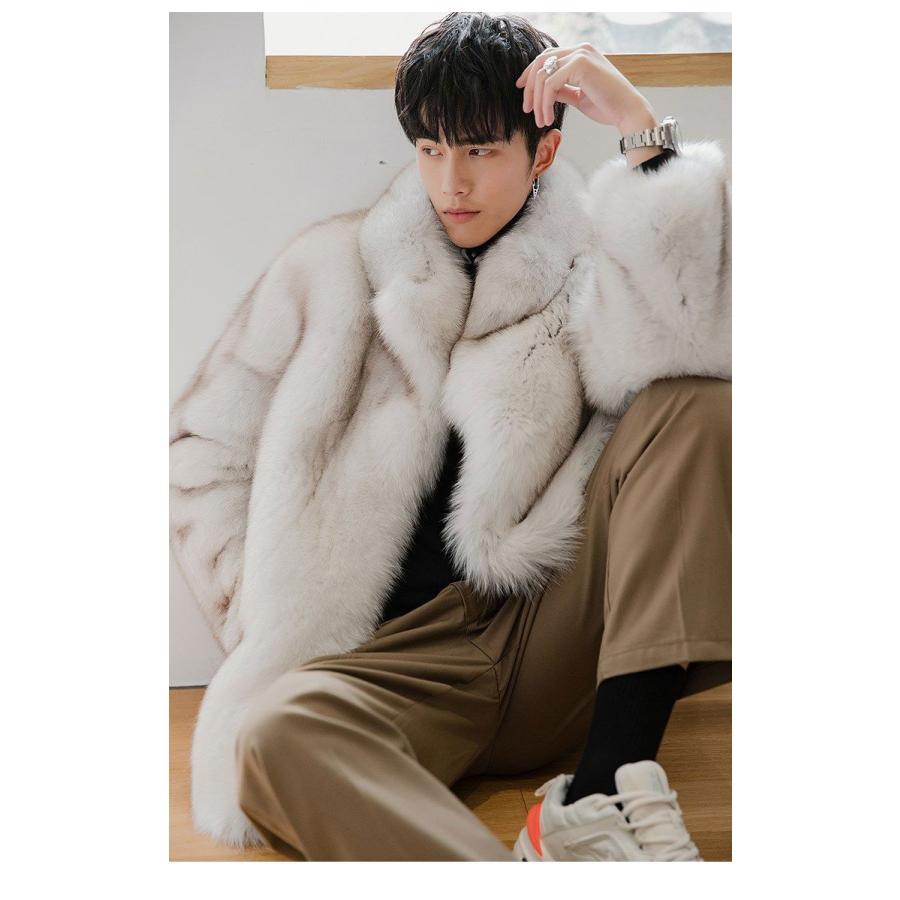 秋冬 メンズ ファーコート 毛皮コート 防寒防風 ミドル丈 ファージャケット　フェイクファー メンズコート 通勤　メンズアウター　ジャケット　暖かい 秋冬 メンズ ファーコート 毛皮コート 防寒防風 ミドル丈 ファー