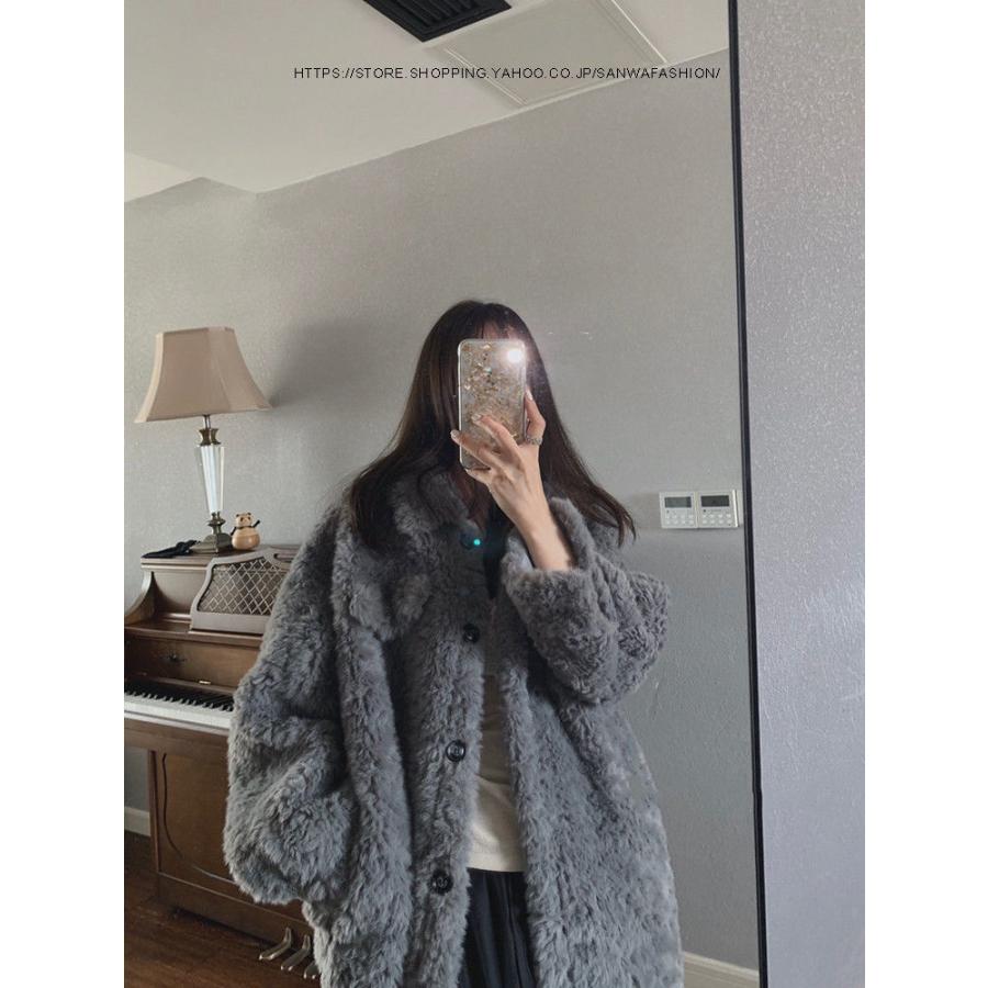 秋冬 レディース ファーコート 毛皮コート ボアジャケット