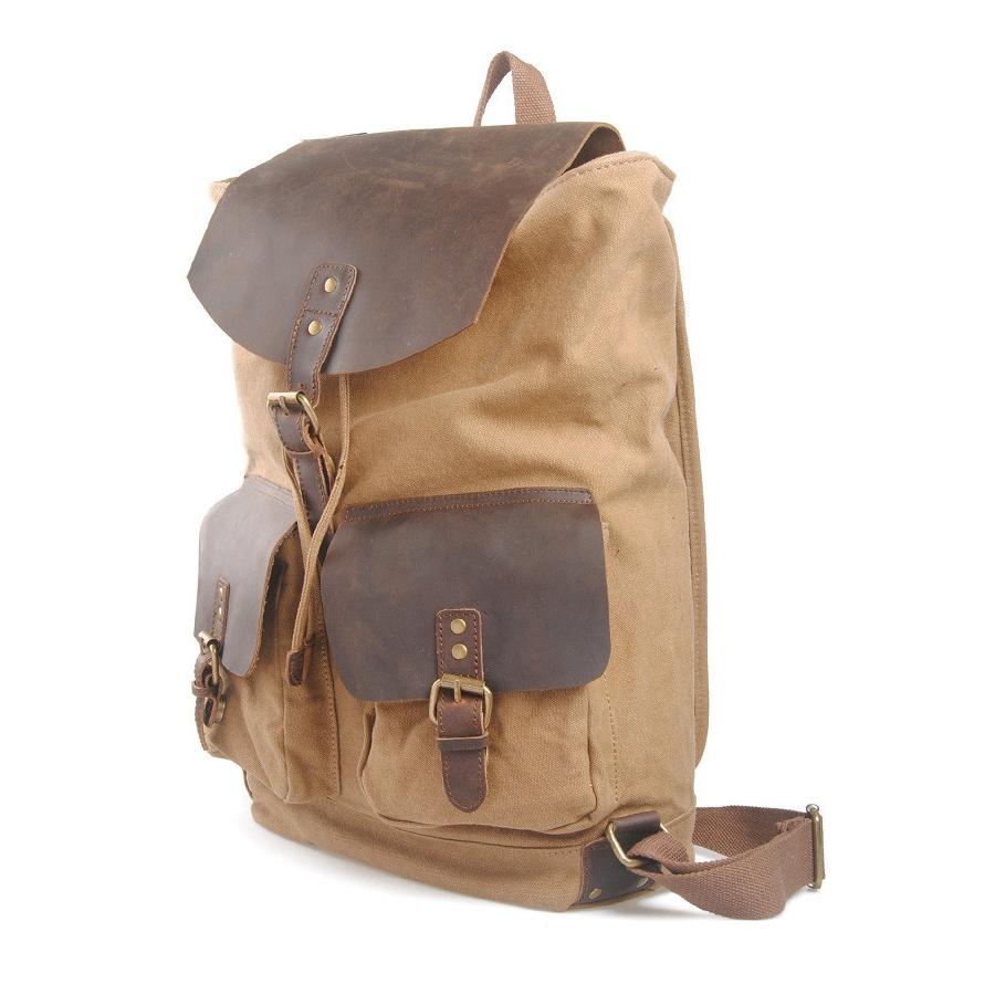 キャンバス リュックサック メンズ 本革 カジュアル 帆布バッグ バック