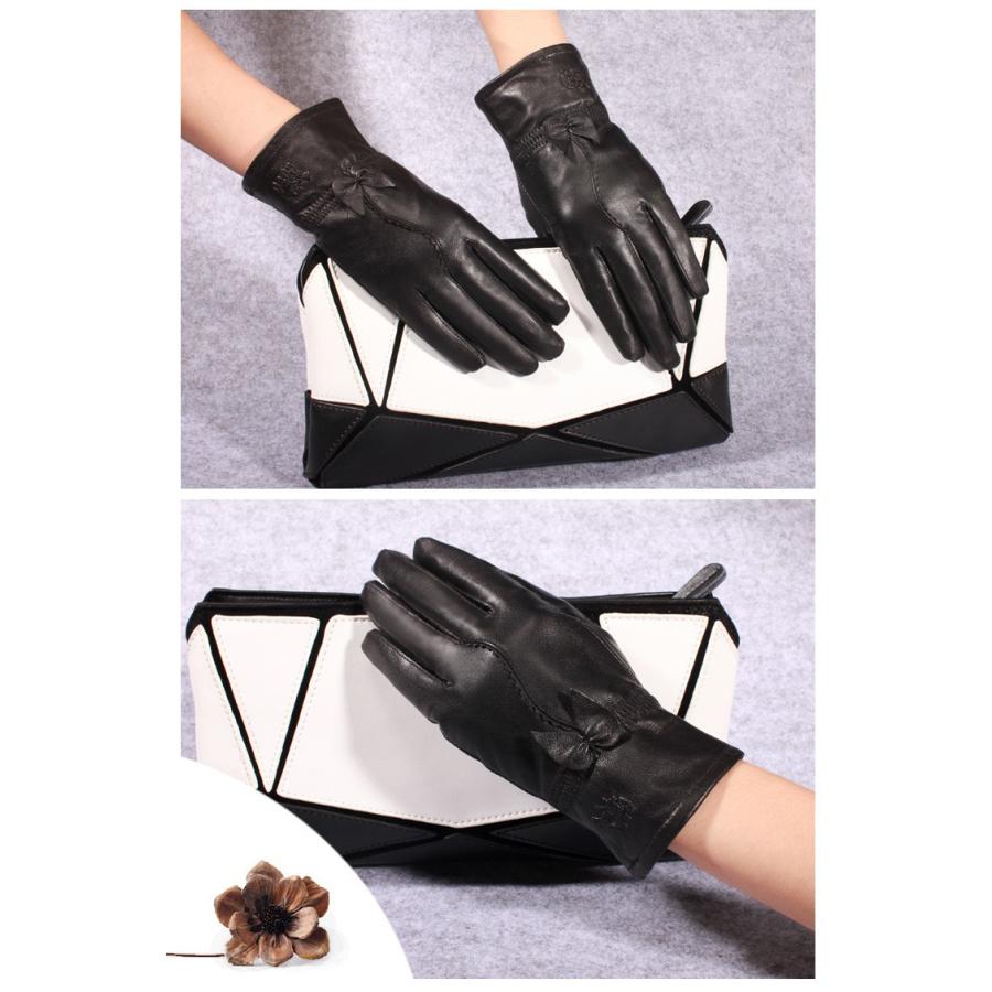 本革手袋　レディース　グローブ　レザーグローブ　レザー手袋　裏起毛　glove　バイク手袋　バイクグローブ　レーシンググローブ｜sanwafashion｜05