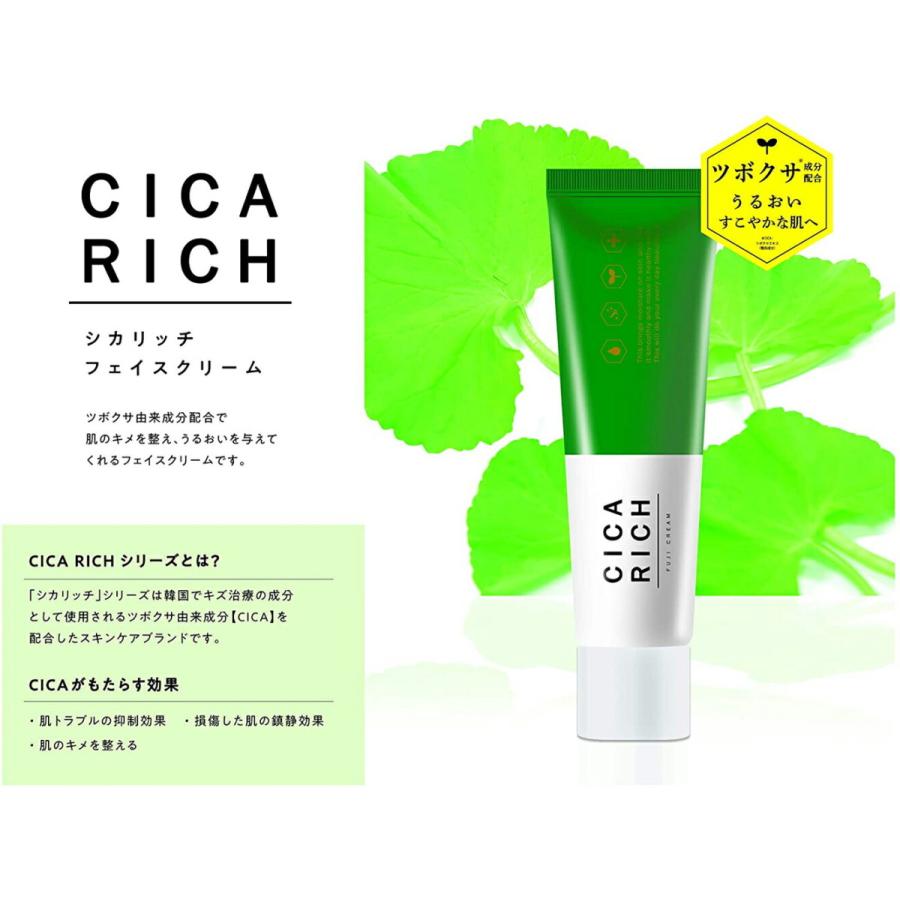 CICA RICH シカリッチ フェイスクリーム 50g  メール便送料無料 シカ 韓国コスメ ツボクサエキス 第2世代 シカクリーム 基礎化粧品 ベースメイク｜sanwaichishouji