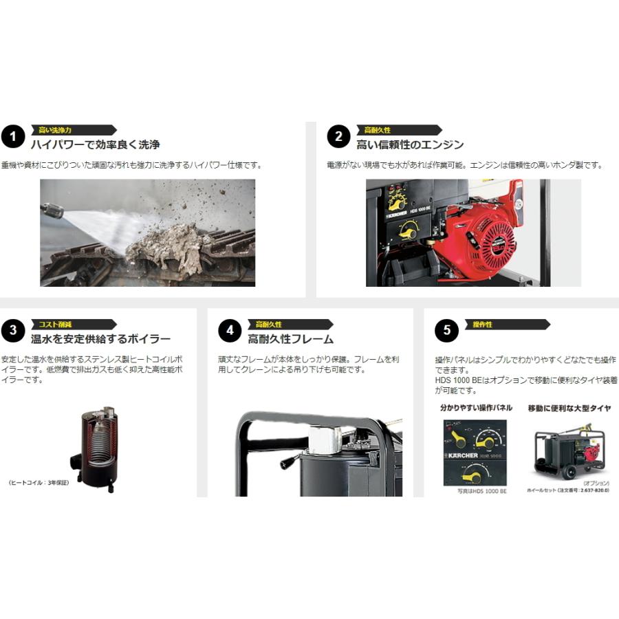 ケルヒャー（KARCHER） HDS1000BE 業務用 エンジン式 温水 高圧洗浄機