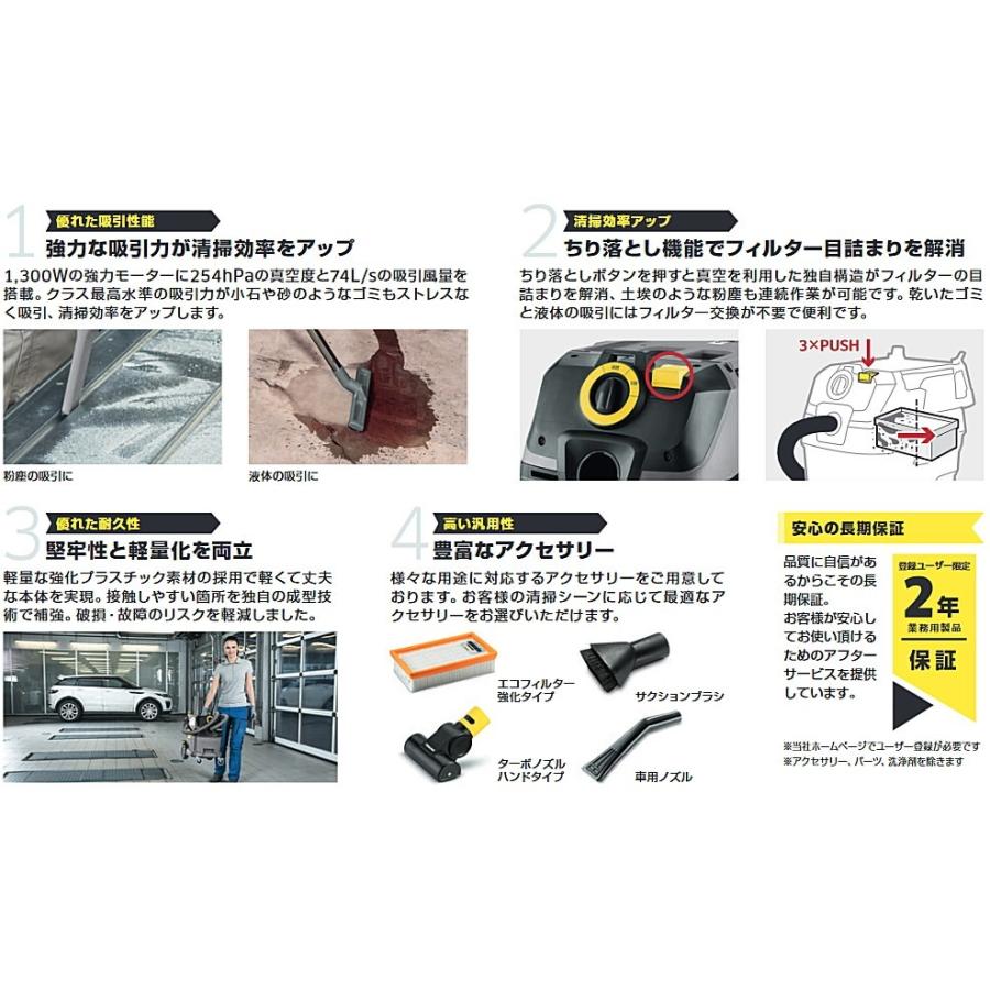 ケルヒャー NT30/1 Ap 業務用 乾湿両用クリーナー + 合成繊維 ケルヒャー NT30/1 Ap 業務用 乾湿両用クリーナー + 合成繊維