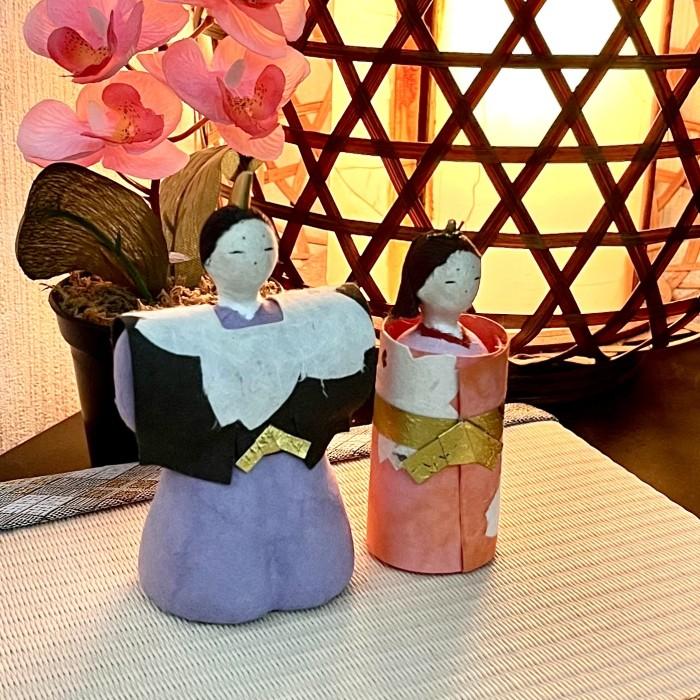 ちぎり和紙 桜花雛 おひな様 お雛様 雑貨 置物 置き物 和風 オブジェ