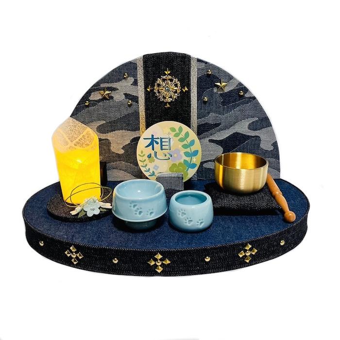 祭壇 ペット用 コンパクト祭壇 デニム メモリアル 和雑貨 置物 置き物