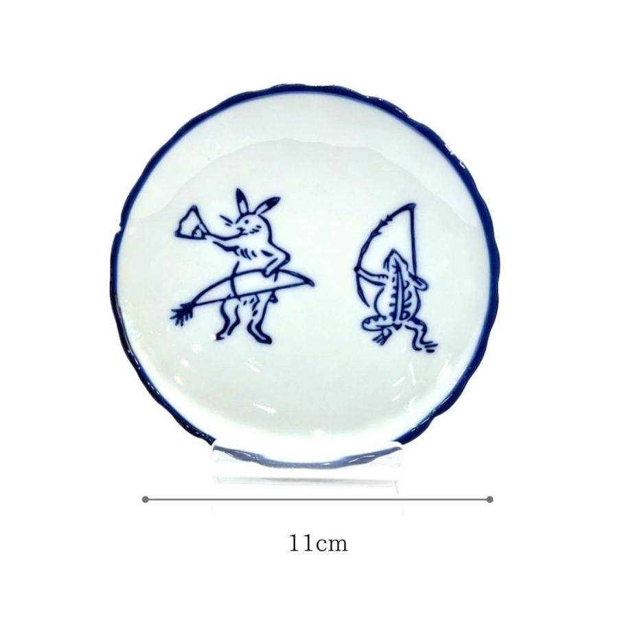 青花 鳥獣戯画 六点 小皿セット19lh01 染付陶器 豆皿 小皿 かわいい