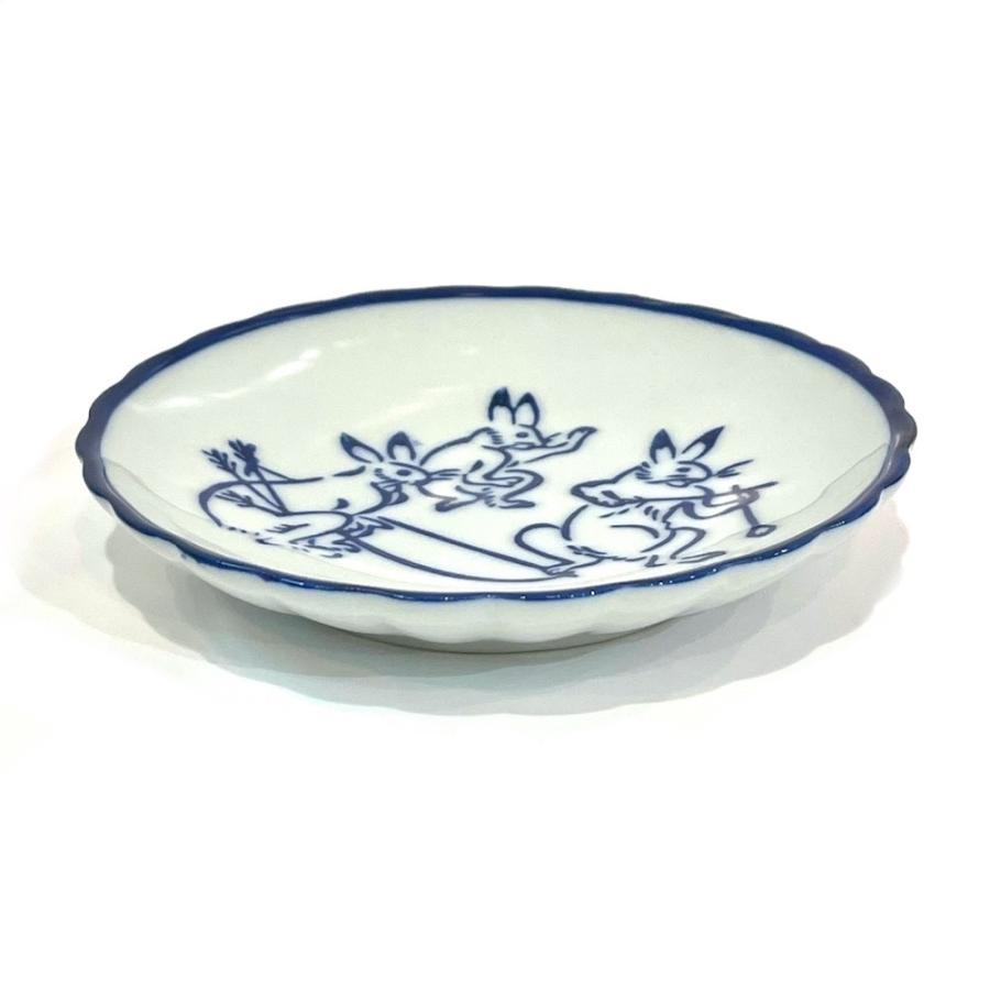 青花 鳥獣戯画 六点 小皿セット19lh01 染付陶器 豆皿 小皿 かわいい