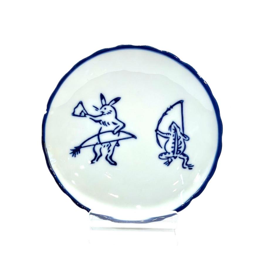 青花 鳥獣戯画 六点 小皿セット19lh01 染付陶器 豆皿 小皿 かわいい