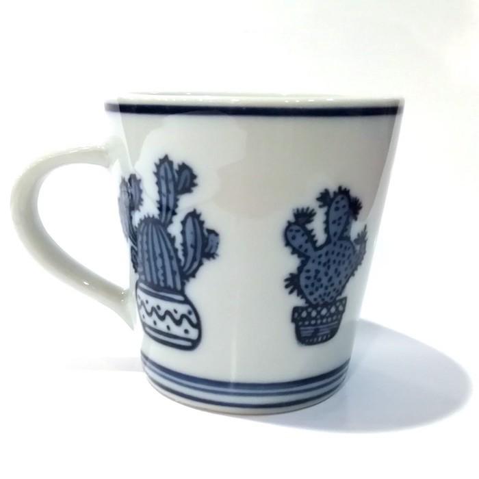 染付陶器 マグカップ コーヒーカップ 湯呑み サボテン 陶器 さぼてん