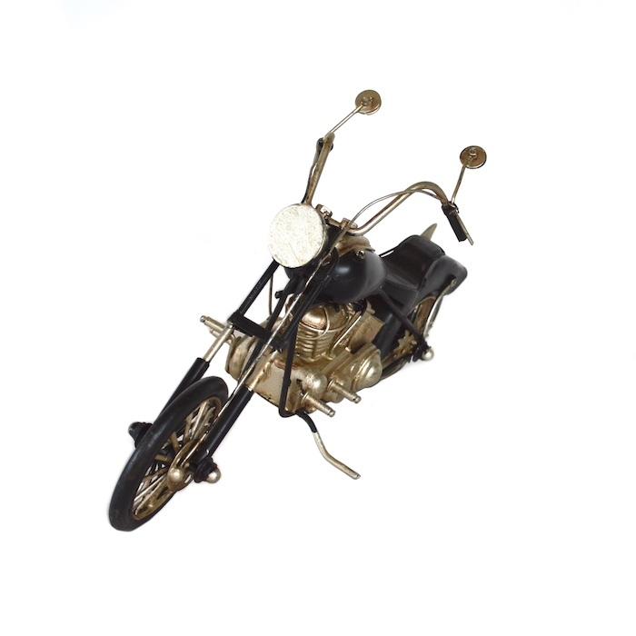 ブリキバイク 黒　2004d-2246  バイク ブリキカー ブリキのおもちゃ インテリア ブラック 大人 アンティーク フィッシュテールマフラー｜sanwapotitto｜06