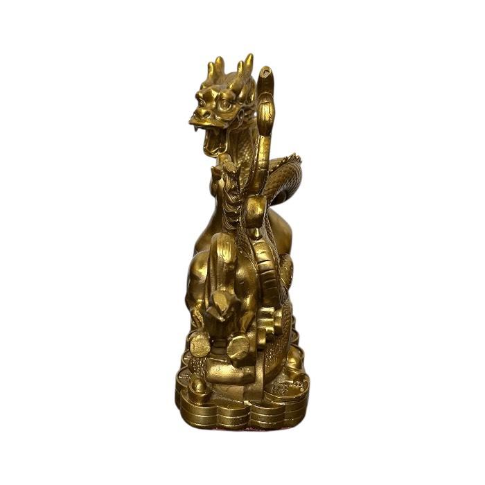 銅 龍と馬 登り龍 昇龍 駆ける馬 ウマ 午 縁起物 置物 金運アップ 開運